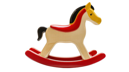 Wooden toy horse on transparent background
