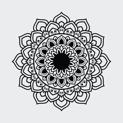 Black And White Mandala, A Beautiful Symmetry of Floral Patterns and Geometric Precision