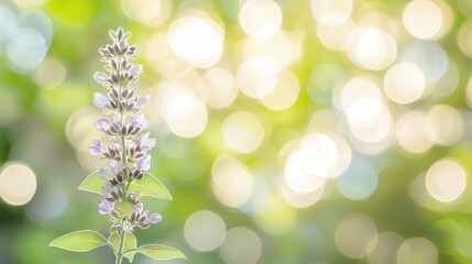Fototapeta premium A close-up shot of a vivid purple flower with a fuzzy green backdrop and soft focus