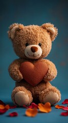 Obraz premium teddy bear holding heart 