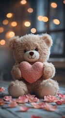 Valentine gift teddy with heart