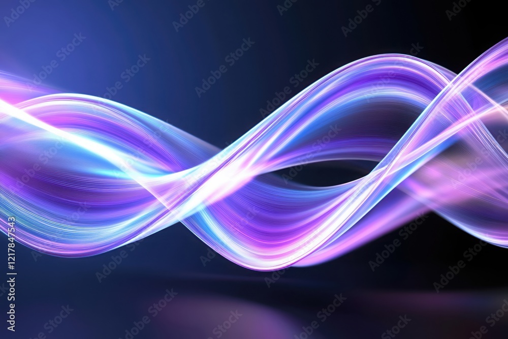 Poster smooth quantum wave pattern forming a colorful abstract background with a gradient from blue to purp