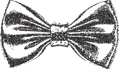 Bowtie vintage y2k stipple art, formal halftone stipple brutalist retro vector png with transparent background, fashion 2000s aesthetic photocopy effect tattoo