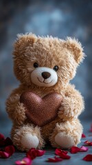 Obraz premium Valentine gift teddy with heart