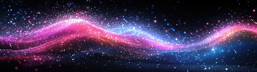 Obraz premium Cosmic Wave of Shimmering Particles