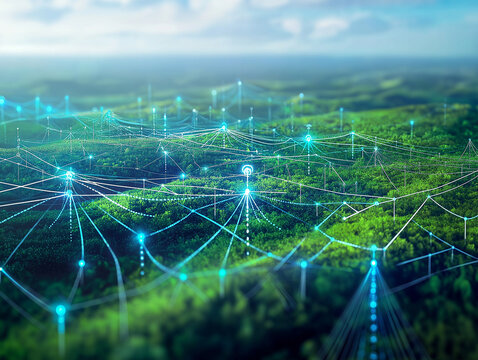 Verbindung von Natur und Technologie: Digitale Netzwerke im Wald


