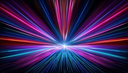 Abstract neon light streaks lines motion background