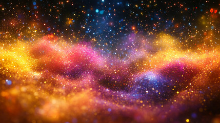 Naklejka premium A futuristic neon hyper flight through hyperspace stars symbolizing time warp travel in space, minimalistic bright tones with blurred elements representing the vastness and chaos of the journey