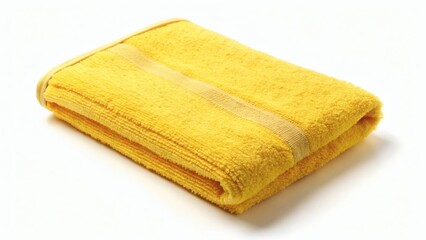 Yellow Towel on a White Background