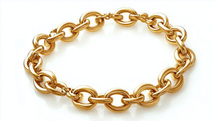 Fototapeta premium golden necklace isolated on white background