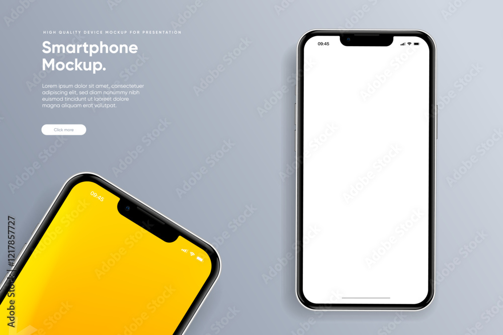 Aufkleber realistic smartphone mockup. mobile phone vector with isolated on white background. device front vie