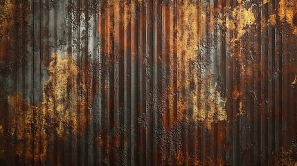 Artistic representation of an old and rusty zinc sheet wall, capturing the vintage style and corrosion pattern of metal in a retro concept,


