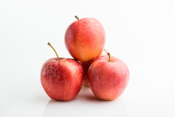 Red apple on white background, clipping path