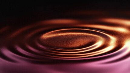 A close-up of rippling liquid in radiant hues of copper and purple, conveying a sense of elegance and tranquility with a luminous effect.