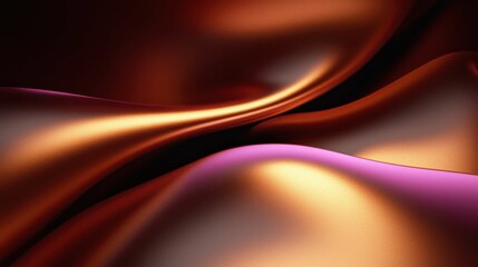 A smooth, flowing fabric texture in warm shades of orange, copper, and pink, creating a luxurious and radiant appearance.