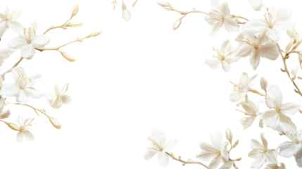 White flower blossom on transparent background