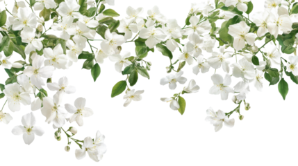 White flower blossom on transparent background