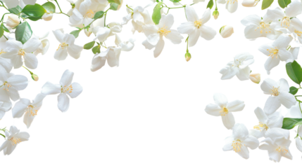 White flower blossom on transparent background
