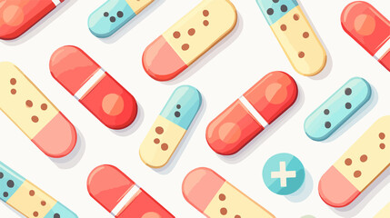 Professional Medicine Band-Aids Icon Isolated Wide Angle Centered Image