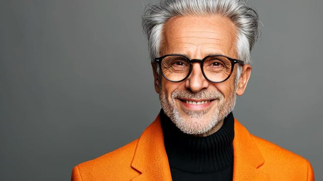 Confident businessman in a stylish coat radiates success, professionalism, and charisma against a clean backdrop.