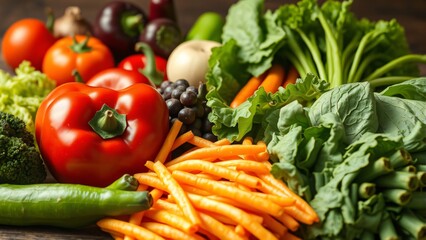 Fresh and Vibrant Assortment of Organic Vegetables