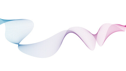  Vector curvy abstract line art wavy flowing dynamic blue purple white background in concept music or sound, wave, wind, information flow