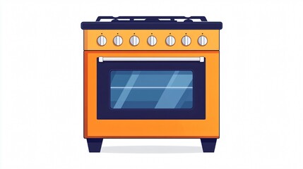 Obraz premium Stylish Domestic Kitchen Oven Icon Isolated on White Background