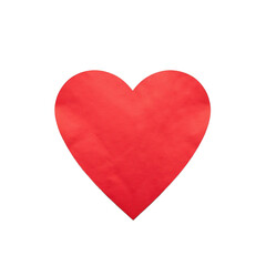 Fototapeta premium Red heart-shaped paper cutout on white background