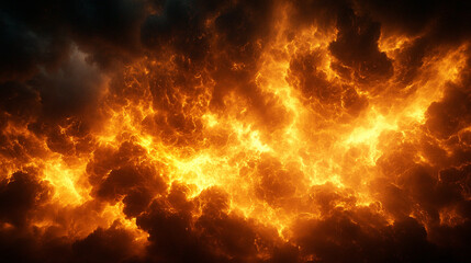 Black and dark storm clouds with golden light at sunset creating an epic sky panorama symbolizing chaos and hope contrasting forces in nature a minimalistic modern aesthetic with blurred blank caption