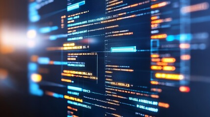 Naklejka premium Visualization of an abstract background symbolizing cyber security threats, system vulnerabilities, and potential crashes.