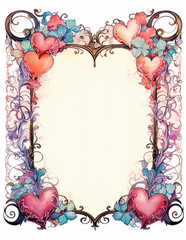 valentines day or wedding romantic hearts page border or background for invitations ads cards posters banners