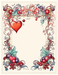 valentines day or wedding romantic hearts page border or background for invitations ads cards posters banners