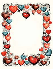 valentines day or wedding romantic hearts page border or background for invitations ads cards posters banners