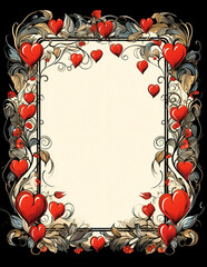valentines day or wedding romantic hearts page border or background for invitations ads cards posters banners