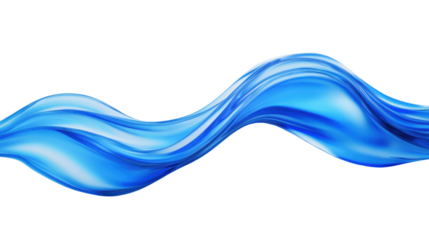 Blue paint brush stroke on transparent background