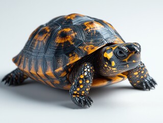 Fototapeta premium A realistic depiction of a turtle with a vibrant shell.