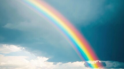 Vibrant Rainbow After Storm in Natural Landscape