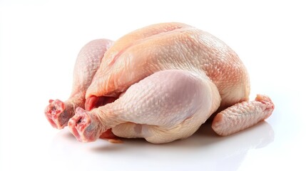 Raw chicken, fillet, isolated on white background, clipping path, full depth of field