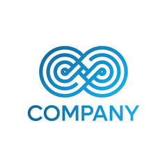 Infinity logo design Two interconnected figures symbolizing infinity contact