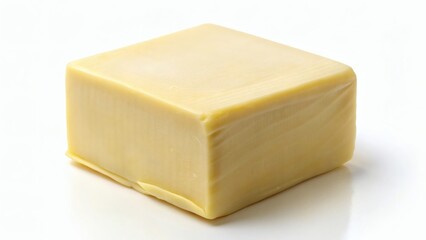 Butter cube on a white background  