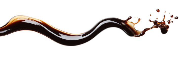 wave of black coffee isolated on white