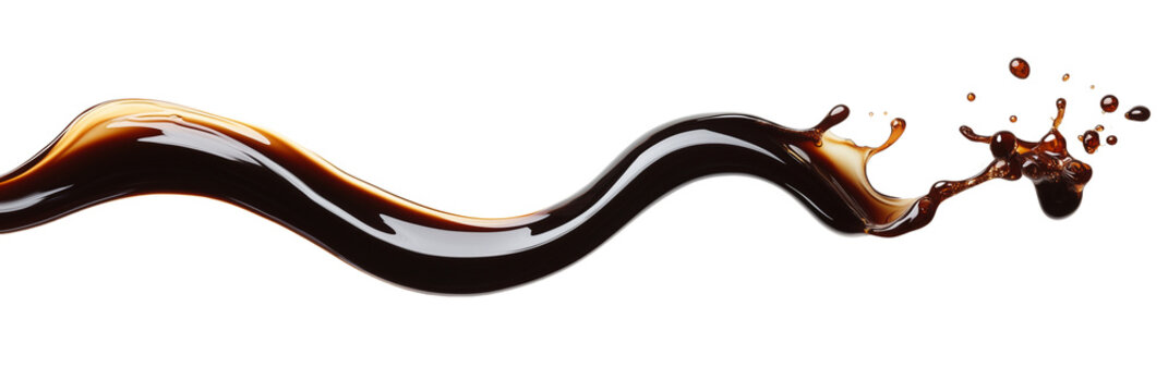 wave of black coffee isolated on white