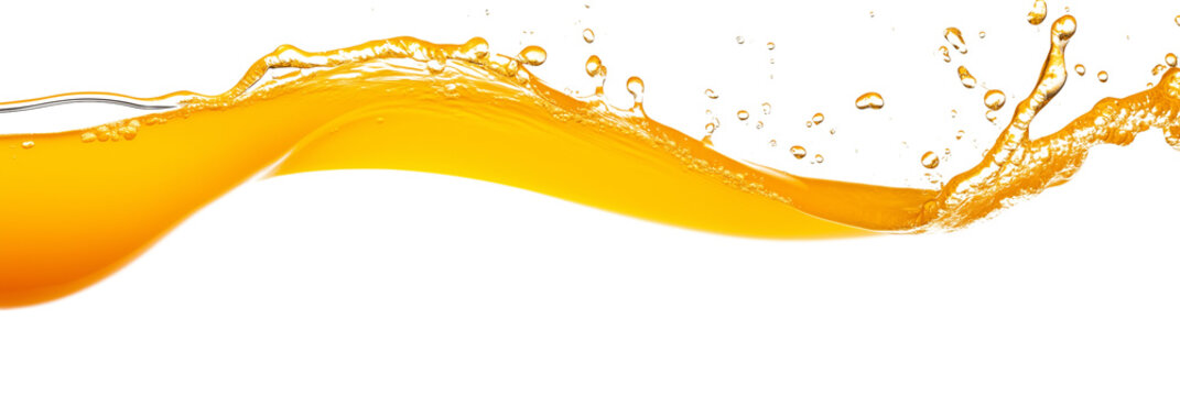 wave of orange juice isolated on white