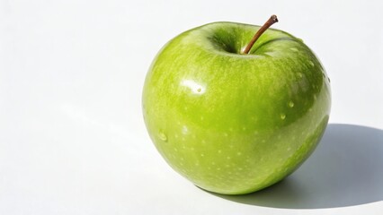 Fresh green apple on a white background  