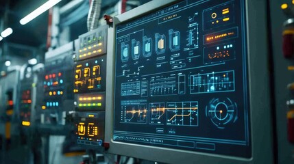 A futuristic smart grid interface showing energy flow dynamics.