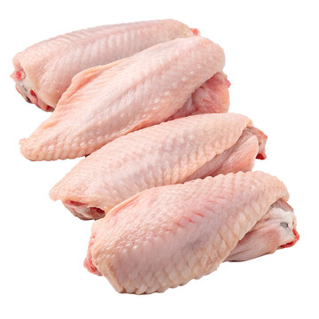raw chicken wing isolated on white background
