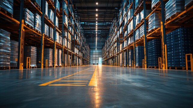 A modern logistics park offering flexible spaces for businesses, fostering collaboration and efficient distribution with high-tech storage solutions
