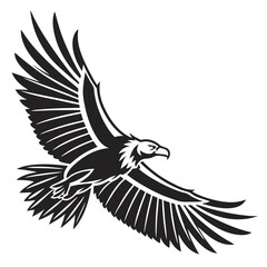 Obraz premium vulture logo black outline vector graphic, transparent background 