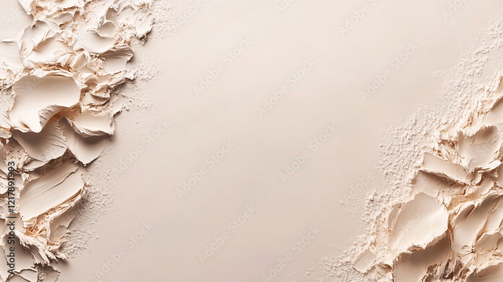 Poster beige clay texture frame creating a natural cosmetics background