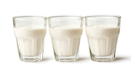 sour cream in glass, mayonnaise, yogurt, isolated on white background, clipping path, full depth of field